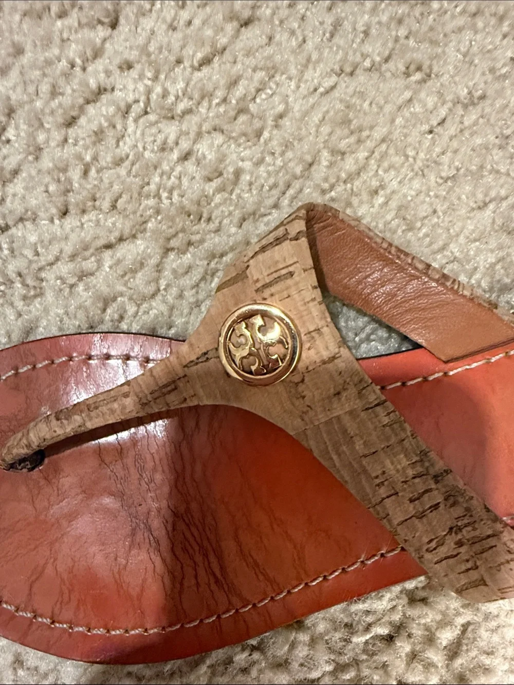 Tory Burch Cork and‎ Leather Slide Sandals sz 8